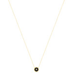 Collier or 375 jaune résine noire et 4 zirconias 43 cm - vue 2