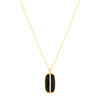 Collier or 375 jaune résine noire et zirconias 43cm - vue V1