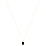 Collier or 375 jaune résine noire et zirconias 43cm - vue 2