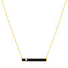 Collier or 375 jaune résine noire et zirconia 45cm - vue V1