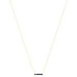 Collier or 375 jaune résine noire et zirconia 45cm - vue 2