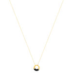 Gold necklace 375 yellow black resin and zirconias 43 cm - view 2