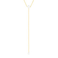 Collier or 375 jaune 2 perles de culture de Chine 43cm