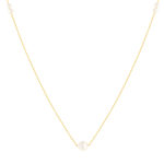 Collier or 375 jaune 7 perles de culture 45 cm - vue 1