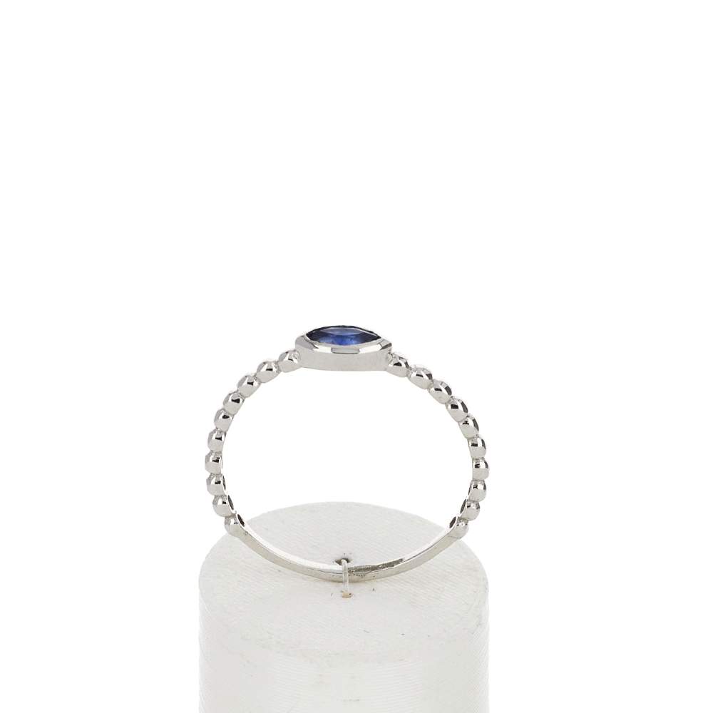 Bague or 375 blanc saphir - vue 1