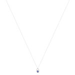 Collier or 375 blanc saphir et diamants 45 cm - vue 2
