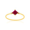 Bague or 375 jaune rubis et diamants - vue V1