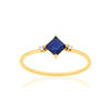 Bague or 375 jaune saphir et diamants - vue V1