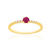 Bague or 375 jaune rubis et diamants - vue V1