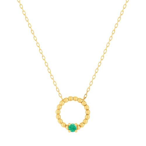 Collier or 375 jaune émeraude 45 cm