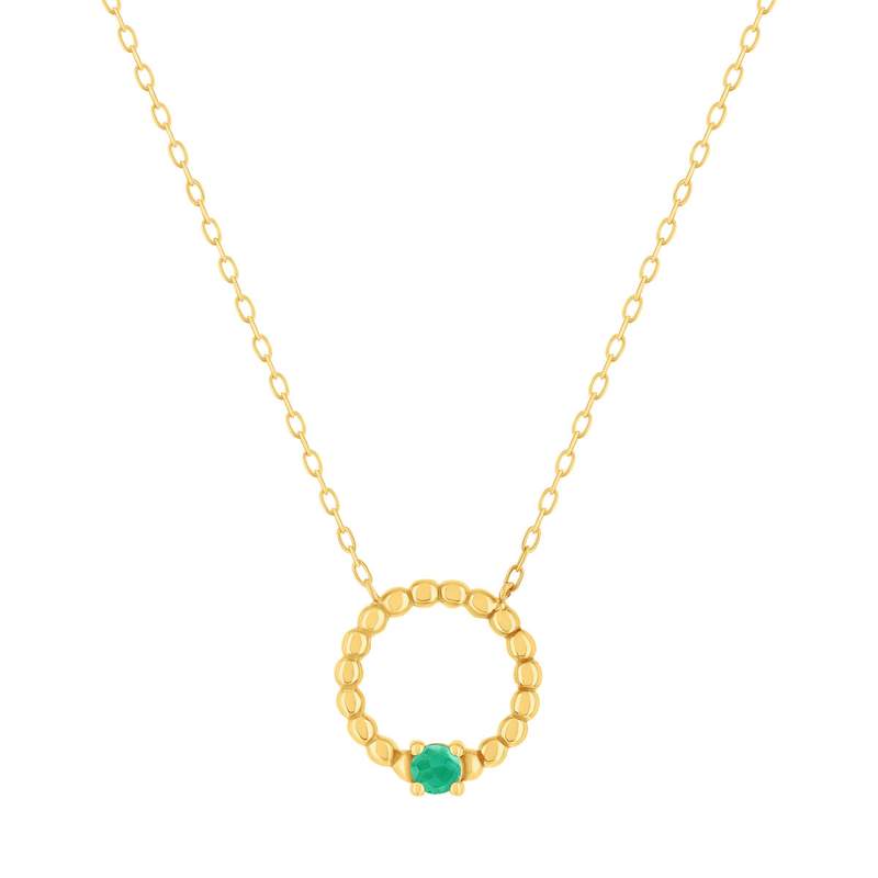 Collier or 375 jaune émeraude 45 cm - vue 1