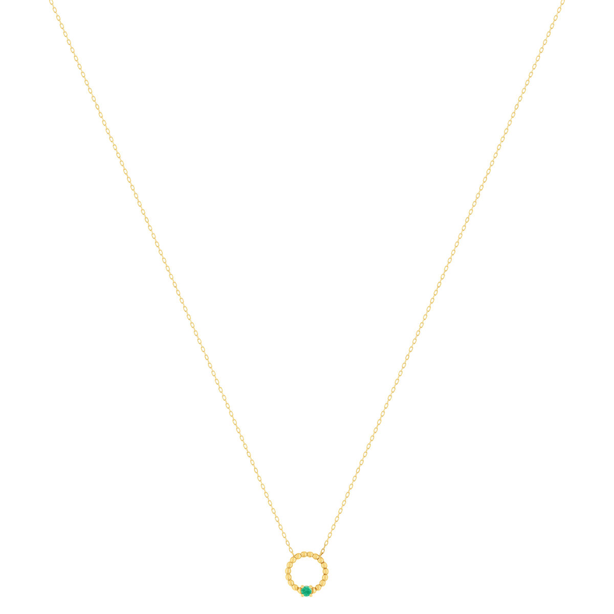 Gouden ketting 375 geel smaragd 45 cm - afbeelding 2