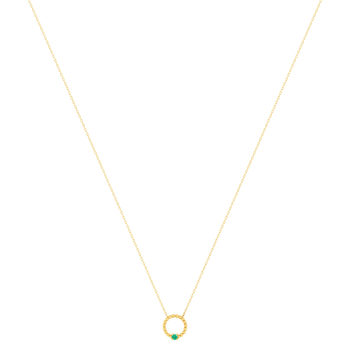Collier or 375 jaune émeraude 45 cm