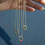 Collier or 375 jaune émeraude 45 cm - vue D1