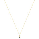 Collier or 375 jaune fleur saphirs et diamants 45cm - vue 2