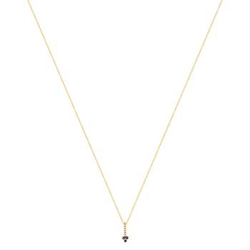 Collier or 375 jaune fleur saphirs et diamants 45cm