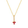 Collier or 375 jaune fleur rubis et diamants 45 cm - vue V1