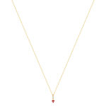 Gouden collier 375 gele robijn bloem en diamanten 45 cm - zicht 2