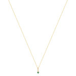 Collier or 375 jaune fleur émeraudes et diamants 45 cm - vue 2