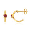 Boucles d'oreilles or 375 jaune rubis - vue V1
