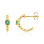 Boucles d'oreilles or 375 jaune émeraudes - vue 1