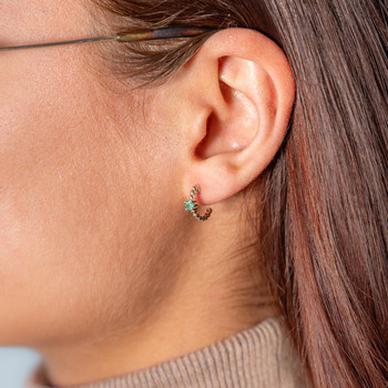 Boucles d'oreilles or 375 jaune émeraudes