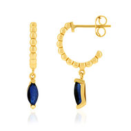 Boucles d'oreilles or 375 jaune saphirs