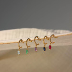 Boucles d'oreilles or 375 jaune saphirs - vue D1