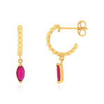 Boucles d'oreilles or 375 jaune rubis - vue 1