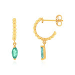 Boucles d'oreilles or 375 jaune émeraudes - vue 1