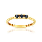 Bague or 375 jaune saphirs - vue 1