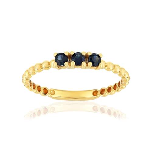 Bague or 375 jaune saphirs