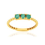 Bague or 375 jaune émeraudes - vue 1