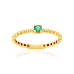 Bague or 375 jaune émeraude - vue 1