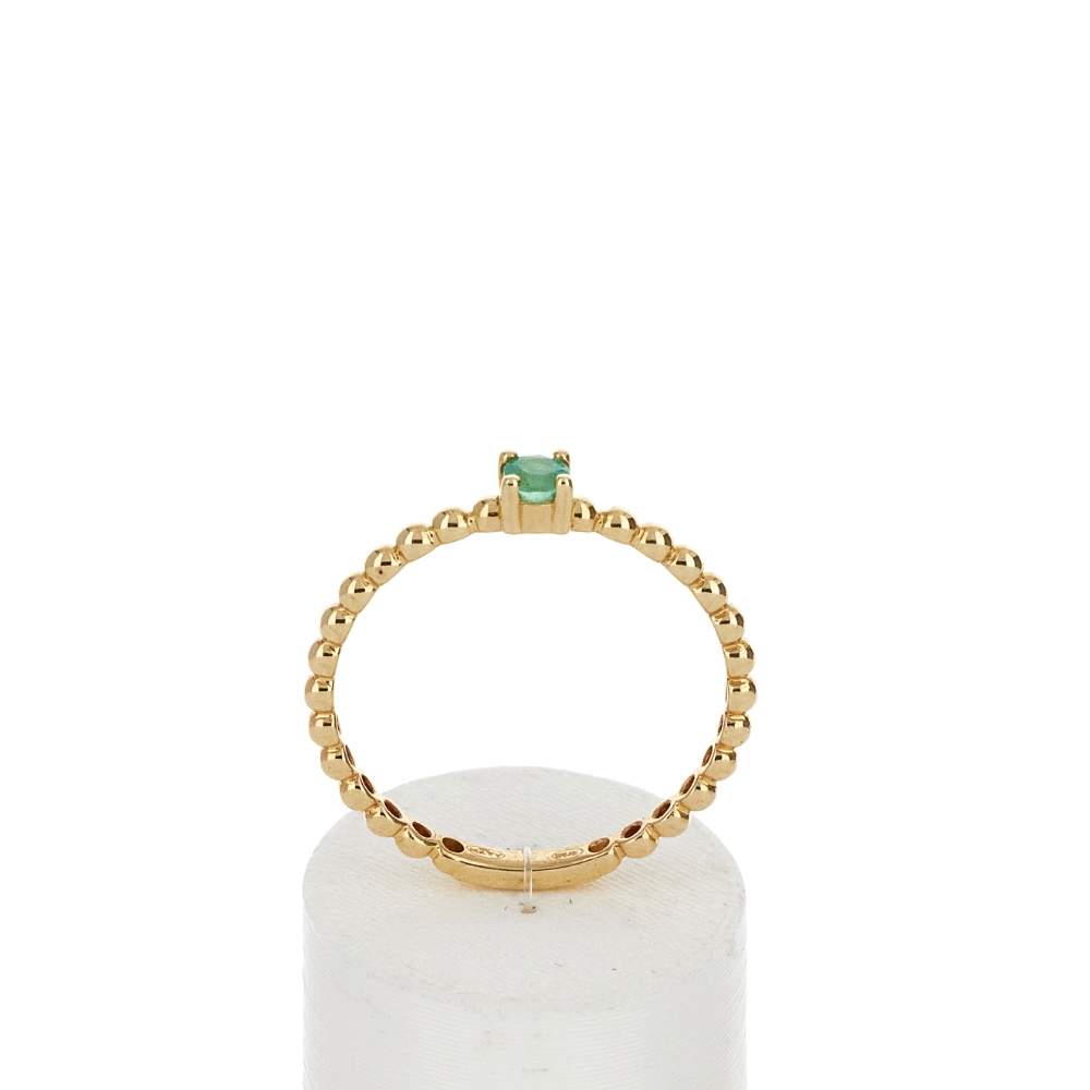Bague or 375 jaune émeraude - vue 1