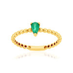Bague or 375 jaune émeraude - vue 1
