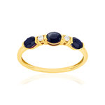 Bague or 375 jaune saphirs et zirconias - vue 1