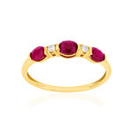 Bague or 375 jaune rubis zirconias - vue 1