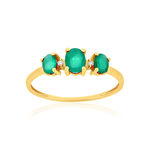 Bague or 375 jaune émeraudes et zirconias - vue 1