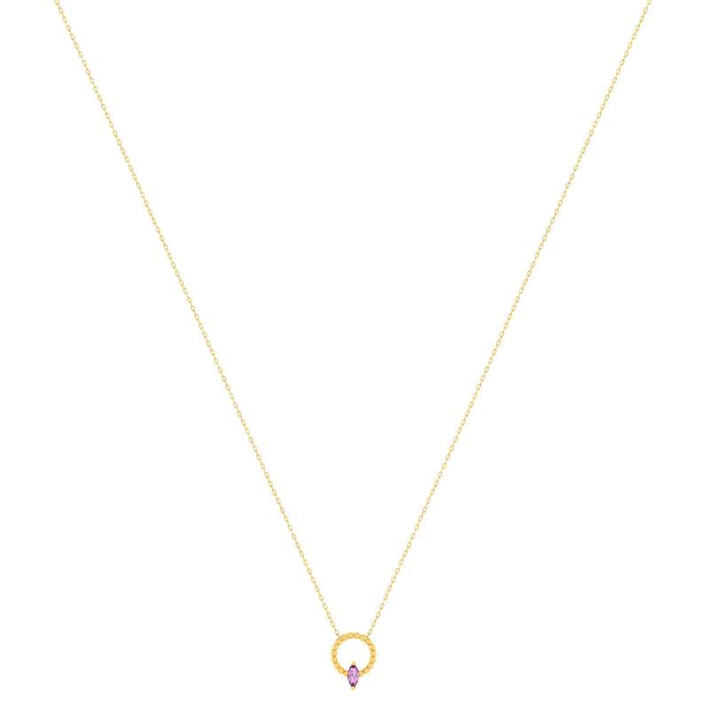 Collier or 375 jaune améthyste 45cm - vue 2