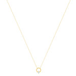 Collier or 375 jaune topaze bleue traitée 45 cm - vue 2