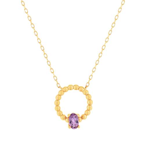 Collier or 375 jaune améthyste 45 cm