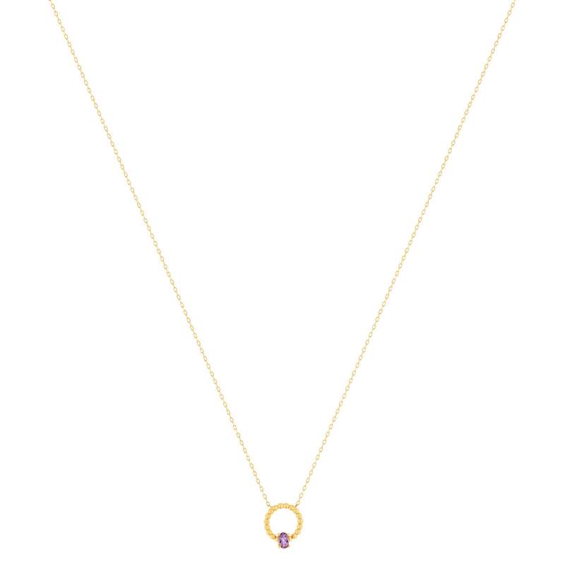 Collier or 375 jaune améthyste 45 cm - vue 2