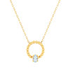 Collier or 375 jaune topaze bleue 45cm - vue V1