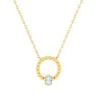 Collier or 375 jaune topaze bleue traitée 45cm