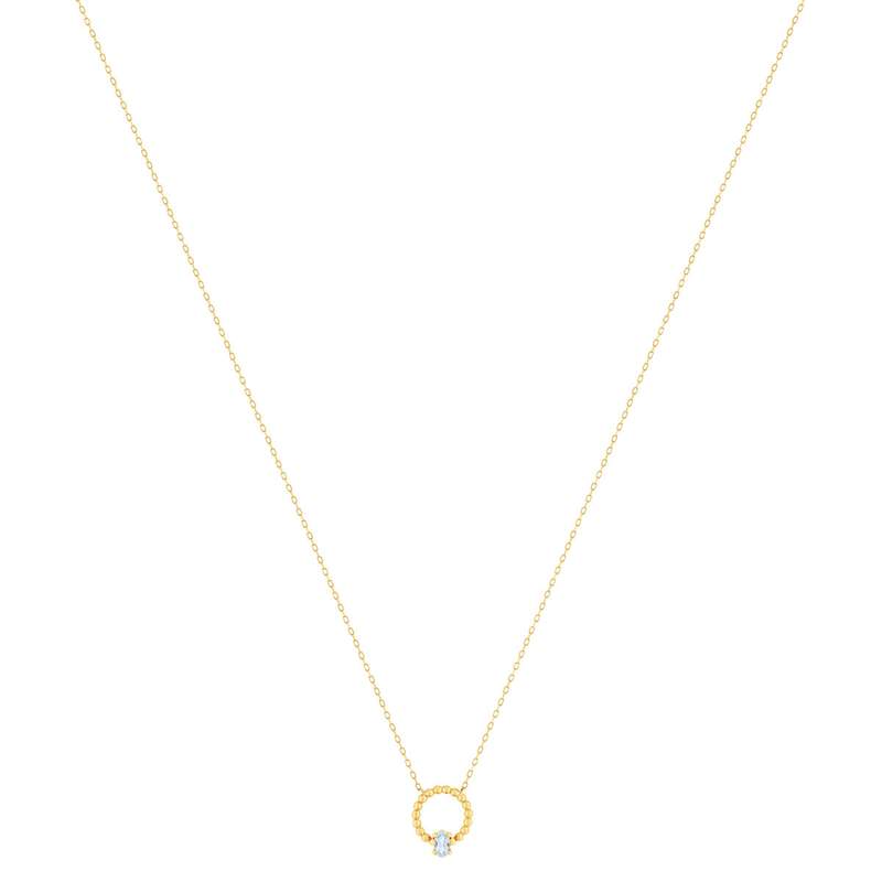 Collier or 375 jaune topaze bleue traitée 45cm - vue 2