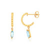 Boucles d'oreilles or 375 jaune topazes bleues - vue V1