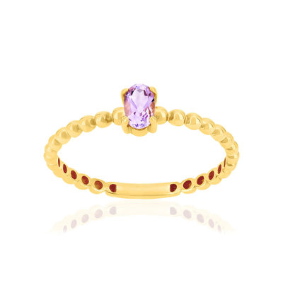 Bague or 375 jaune améthyste