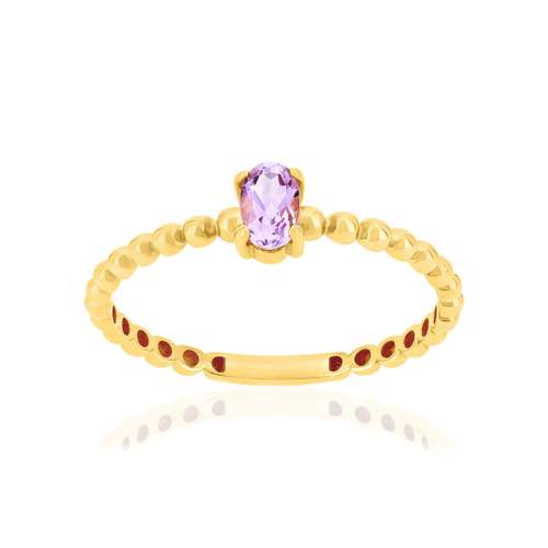 Bague or 375 jaune améthyste
