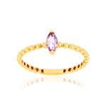 Bague or 375 jaune améthyste - vue 1
